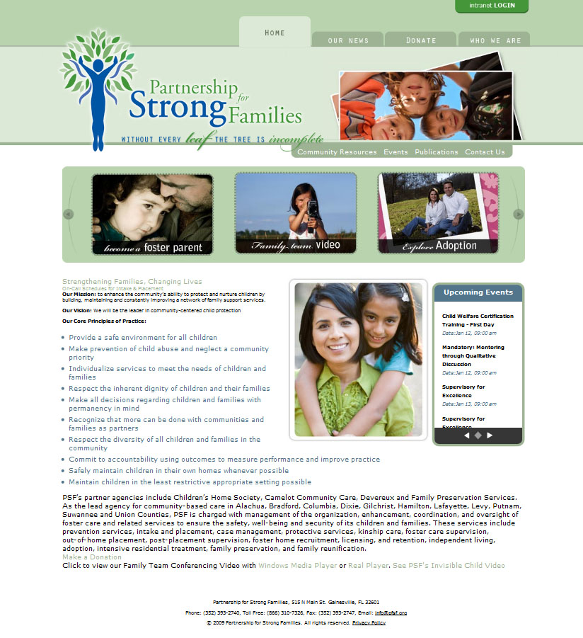 New Partnership for Strong Families site